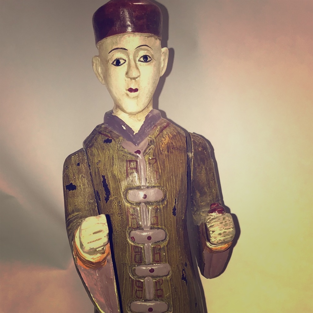 Wooden Carved Hand Painted Chinese Man